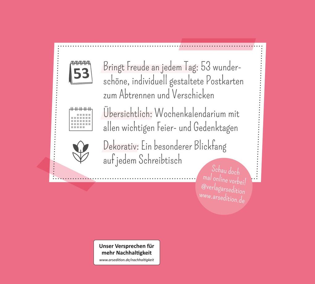 Weitere Ansicht: Postkartenkalender Feel the love 2026