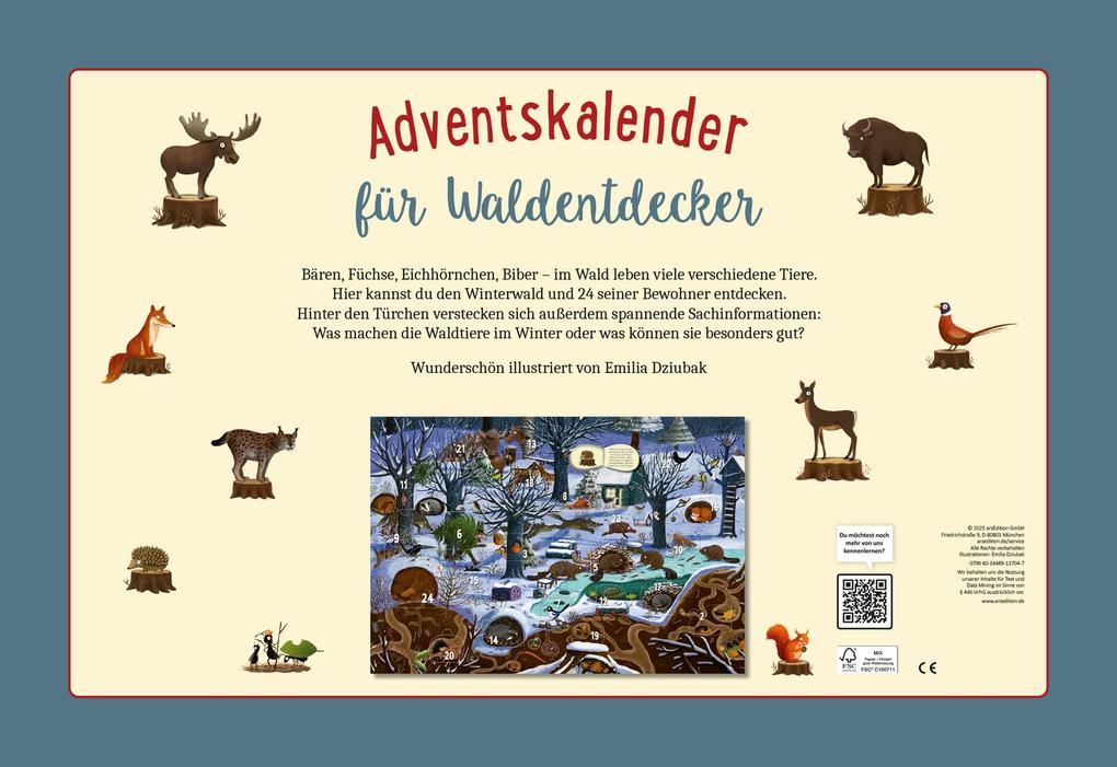 Weitere Ansicht: Adventskalender - Winter im Wald | Wandkalender