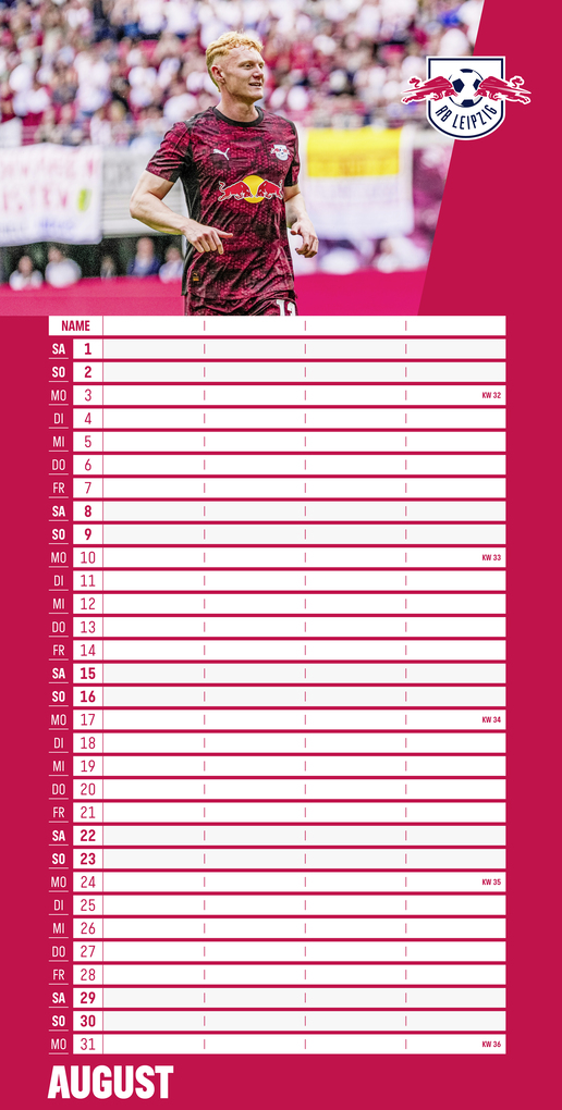 Weitere Ansicht: RB Leipzig 2026 - Fanplaner