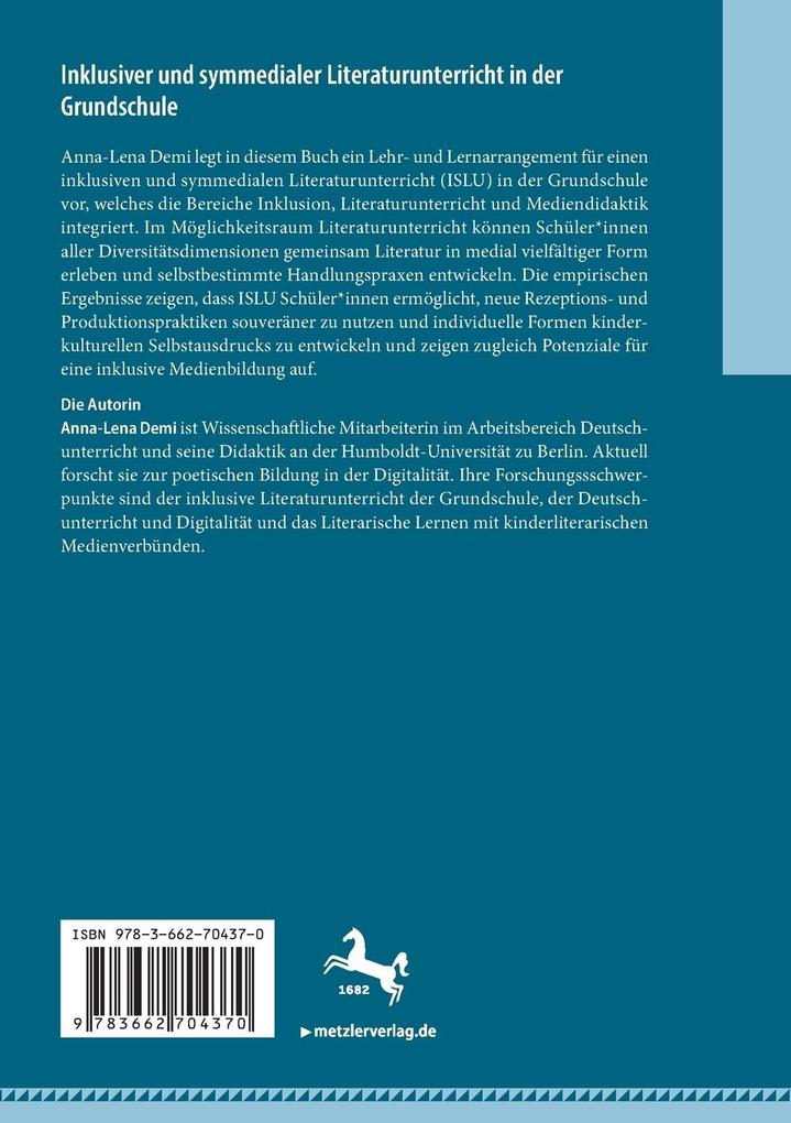 Weitere Ansicht: Inklusiver und symmedialer Literaturunterricht in der Grundschule | Anna-Lena Demi