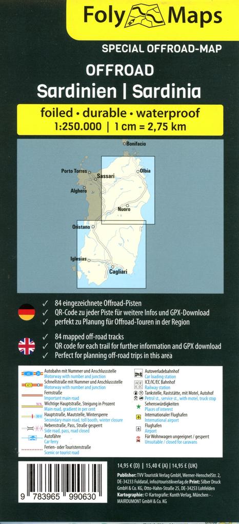 Weitere Ansicht: FolyMaps OFFROAD Sardinien 1:250 000