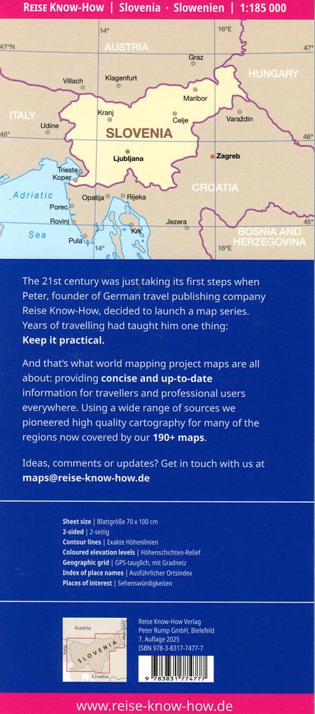 Weitere Ansicht: Reise Know-How Landkarte Slowenien / Slovenia (1:185.000) | Reise Know-How Verlag