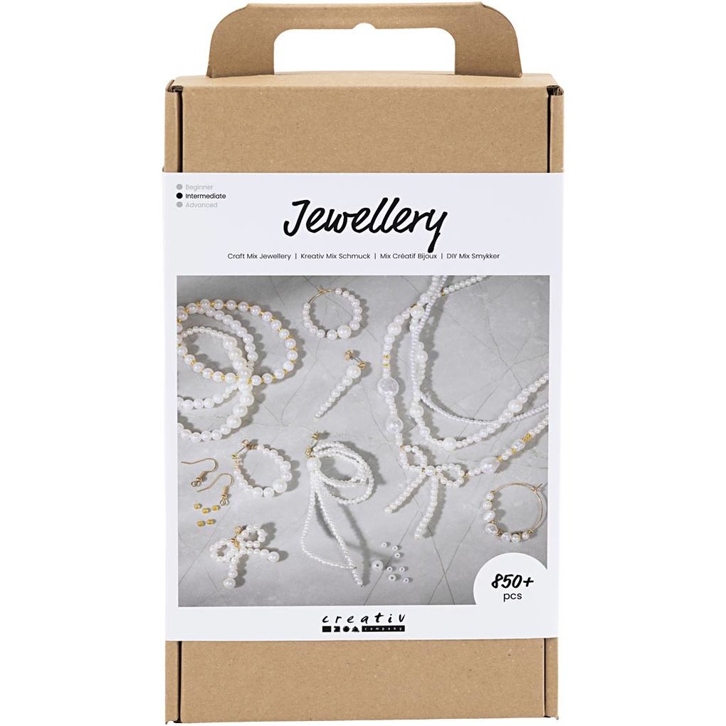 Produktbild: Creativ Company Kreativ Mix Schmuck, Halsketten, Armbänder, Ohrringe, Vergoldet, Perlmuttweiß