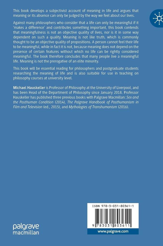 Weitere Ansicht: Meaning in Life | Michael Hauskeller