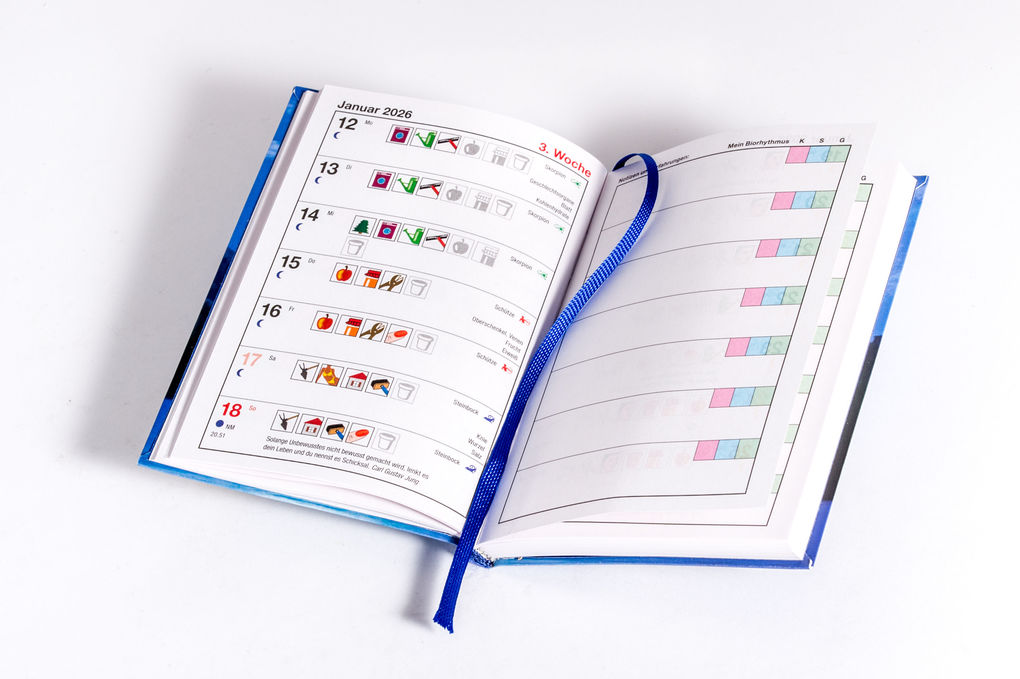 Weitere Ansicht: Das Mondjahr 2026 - Der farbige Taschenkalender | Johanna Paungger, Thomas Poppe