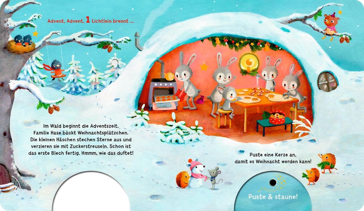 Weitere Ansicht: Mein Puste-Licht-Buch: Advent, Advent, ein Lichtlein brennt | Sylvia Tress