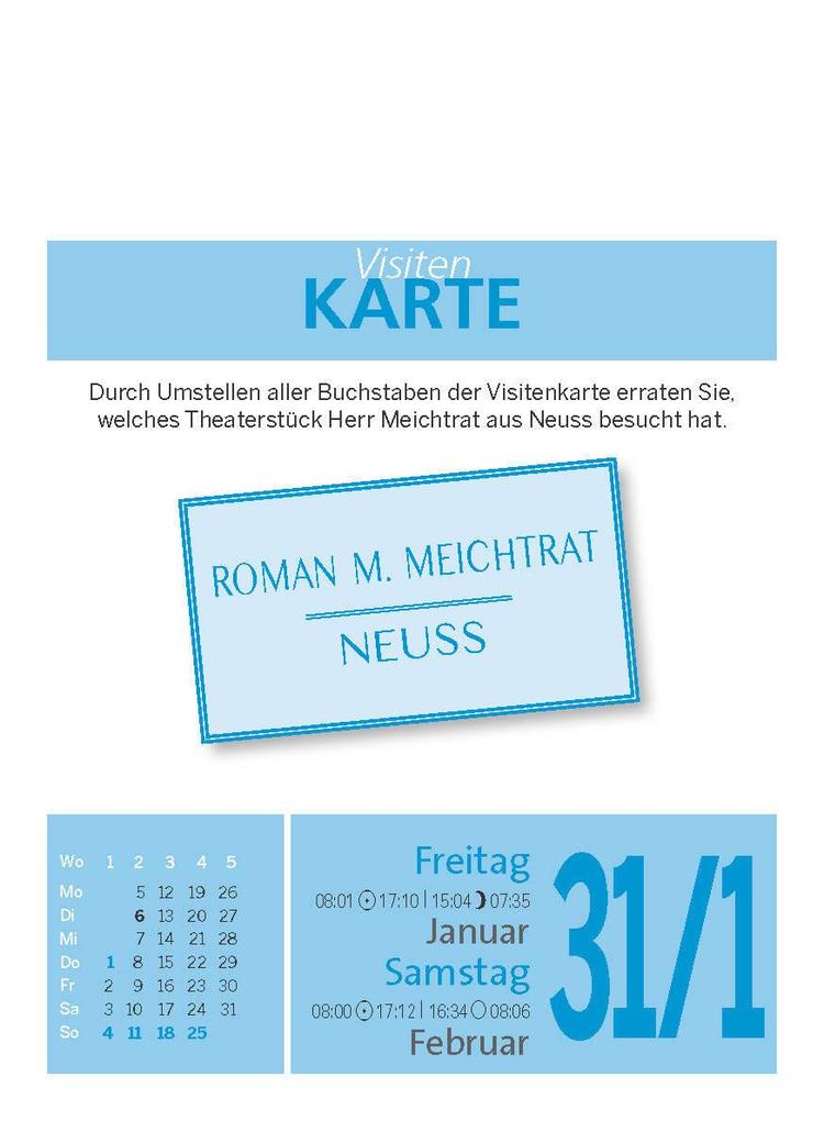 Weitere Ansicht: Gehirnjogging 2026 - 313 knifflige Denksporträtsel fürs tägliche Kopftraining - Textabreißkalender zum Aufstellen oder Aufhängen