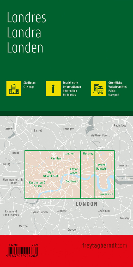 Weitere Ansicht: London, Stadtplan 1:10.000, freytag & berndt