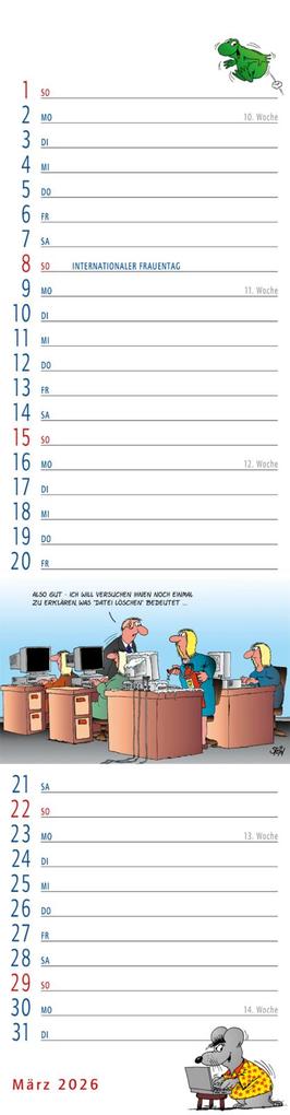 Weitere Ansicht: Uli Stein Streifenkalender 2026: Monatskalender für die Wand | Uli Stein