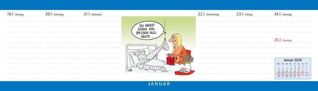 Weitere Ansicht: Uli Stein Wochenplaner 2026: Tischkalender | Uli Stein