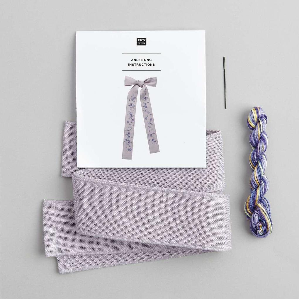 Weitere Ansicht: Stickpackung Gezählter Kreuzstich, Schleife Vergissmeinnicht, 4x106cm