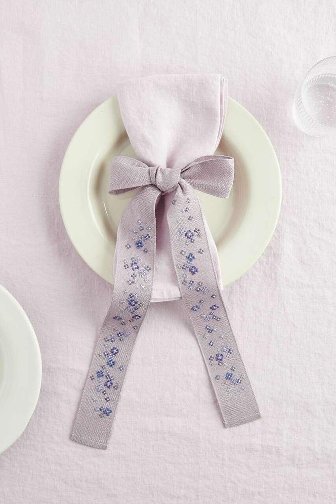 Weitere Ansicht: Stickpackung Gezählter Kreuzstich, Schleife Vergissmeinnicht, 4x106cm