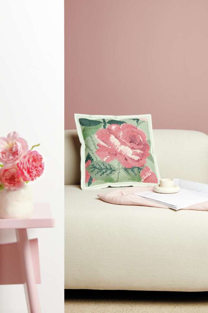 Weitere Ansicht: Filzkissen zum Besticken, Rose, 42x42cm