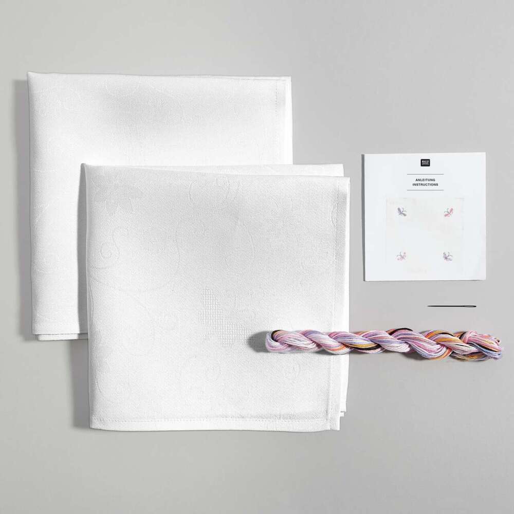 Weitere Ansicht: Stickpackung Gezählter Kreuzstich, Servietten mit Schmetterlingen