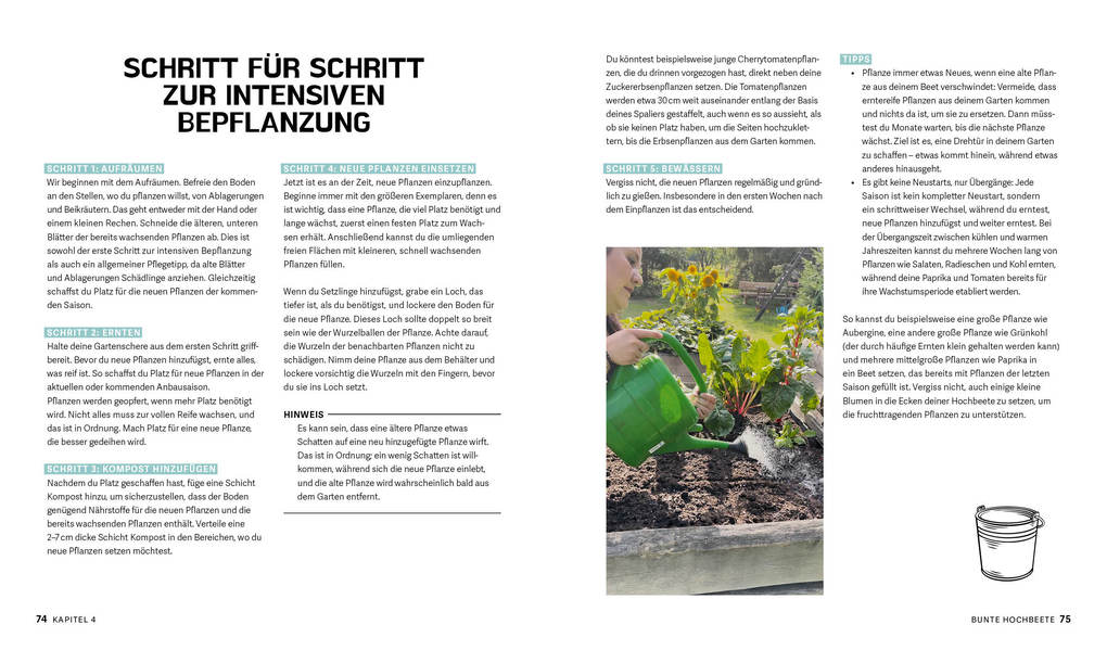 Weitere Ansicht: Bunte Beete - Einfach gärtnern mit intensiver Bepflanzung in Hochbeet und Freiland | Saskia Voigt