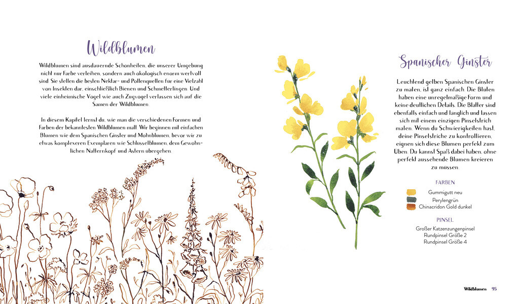 Weitere Ansicht: Wildflower Watercolor - Blumen-Aquarelle malen | Sushma Hegde