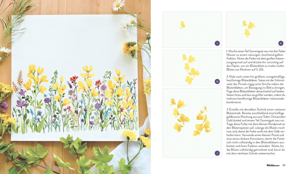 Weitere Ansicht: Wildflower Watercolor - Blumen-Aquarelle malen | Sushma Hegde