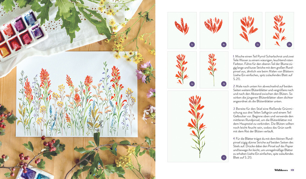 Weitere Ansicht: Wildflower Watercolor - Blumen-Aquarelle malen | Sushma Hegde