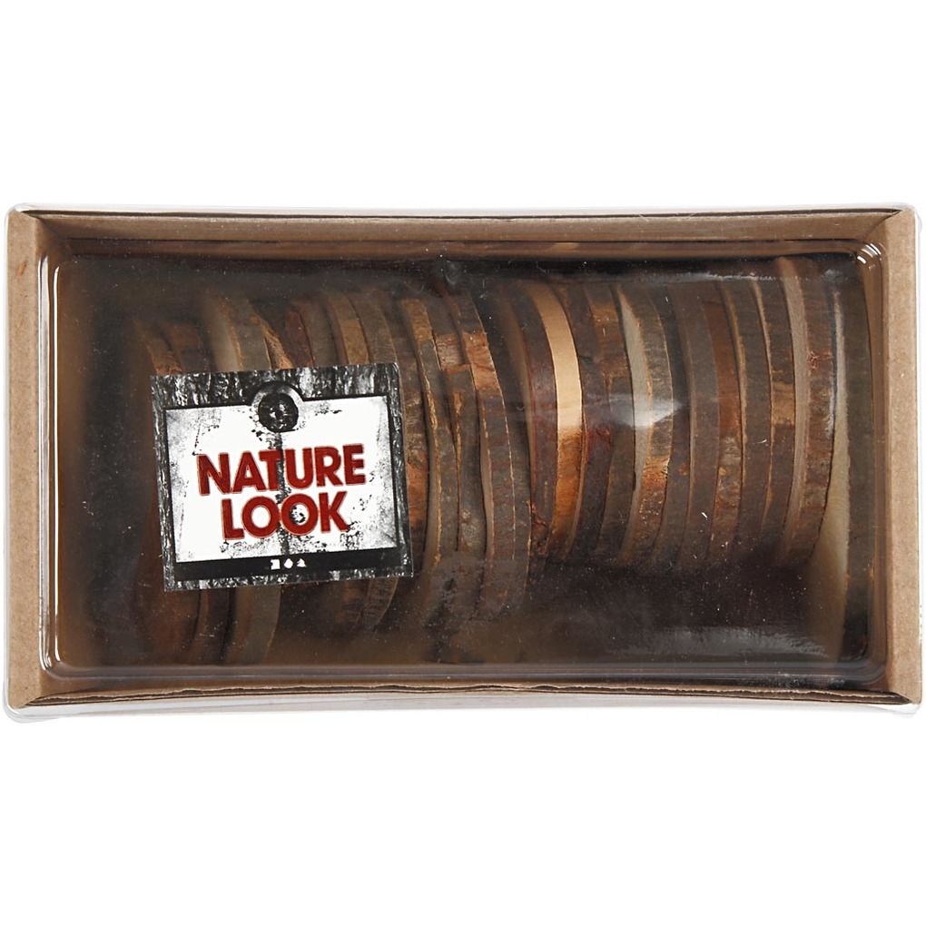 Weitere Ansicht: Creativ Company Holzscheiben mit Loch, D 40-70 mm, Lochgröße 4 mm, Dicke 5 mm, 25 Stk