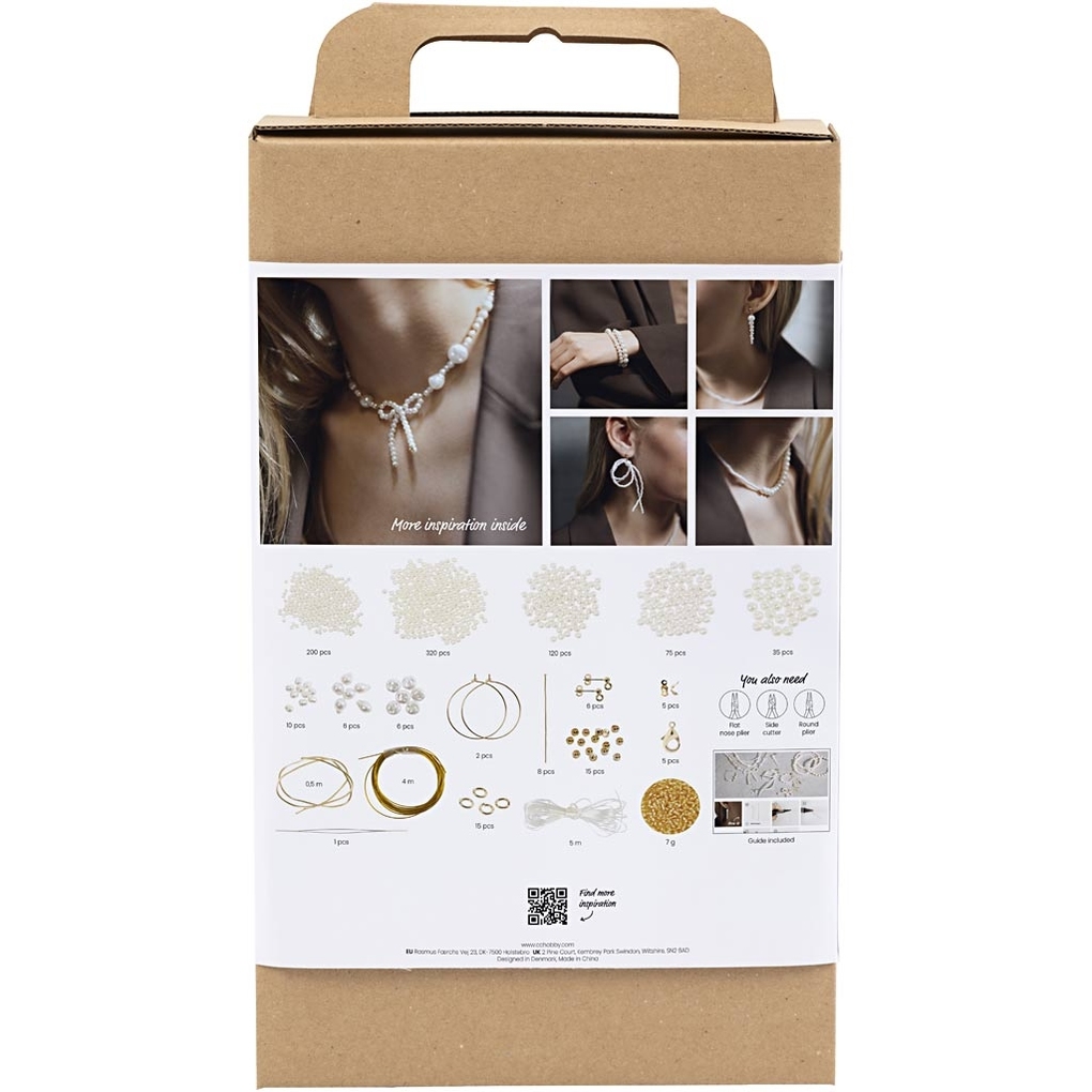 Weitere Ansicht: Creativ Company Kreativ Mix Schmuck, Halsketten, Armbänder, Ohrringe, Vergoldet, Perlmuttweiß