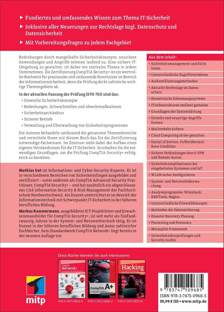 Weitere Ansicht: CompTIA Security+ | Mathias Gut, Markus Kammermann