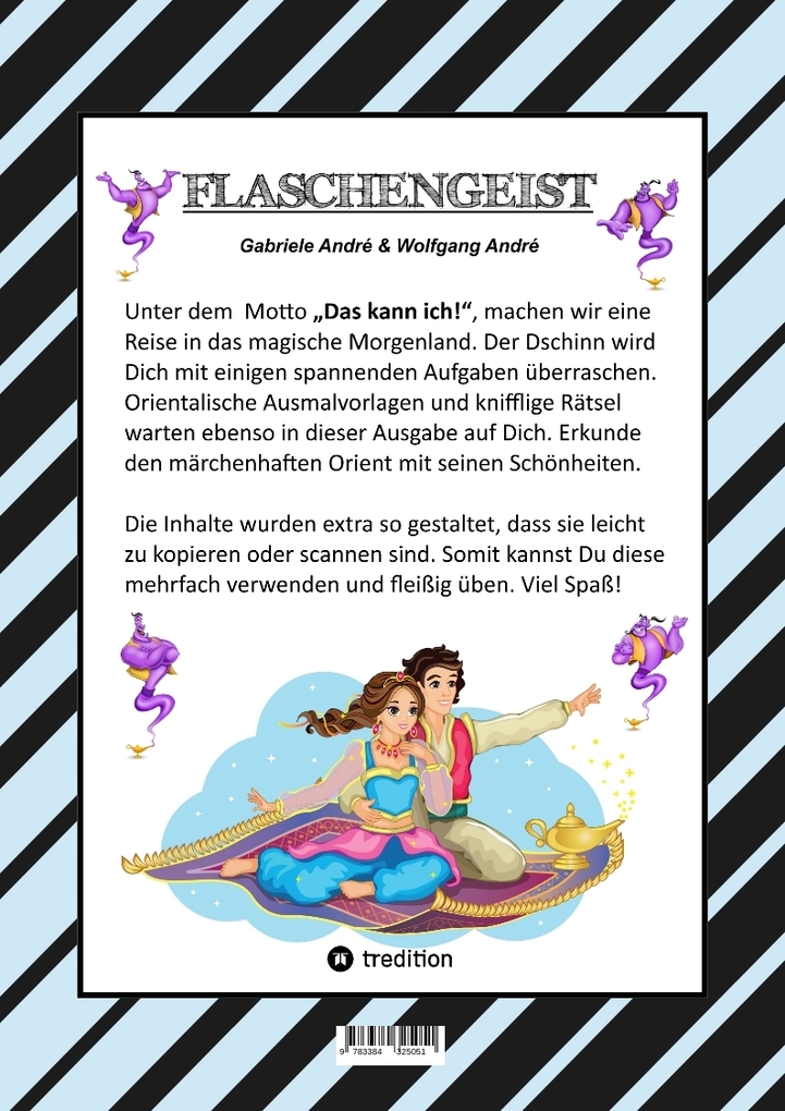 Weitere Ansicht: CRAFTBOOK - 100 MAGISCHE MOTIVE AUS DEM MORGENLAND - ORIENT - DSCHINN - FLASCHENGEIST - FLIEGENDER TEPPICH - RÄTSEL | Gabriele André, Wolfgang André