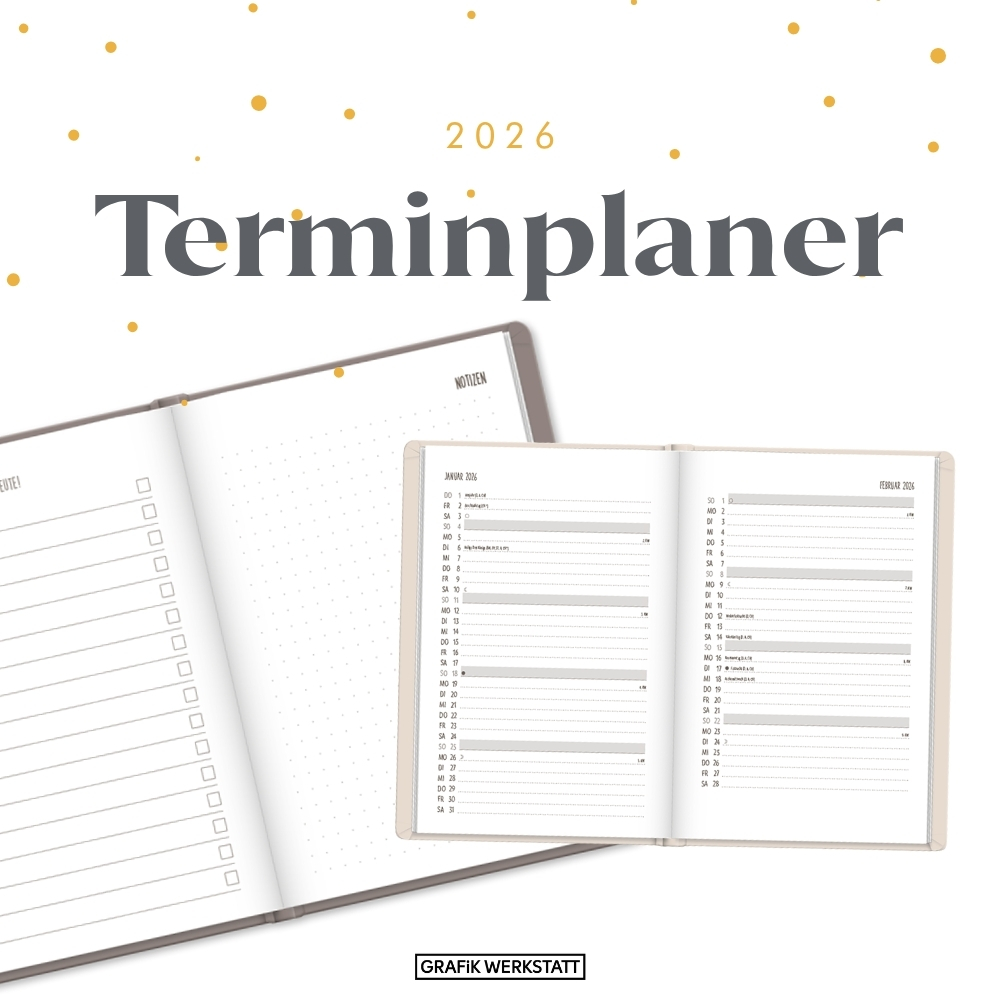Weitere Ansicht: Terminplaner Lederlook 2026 Beige