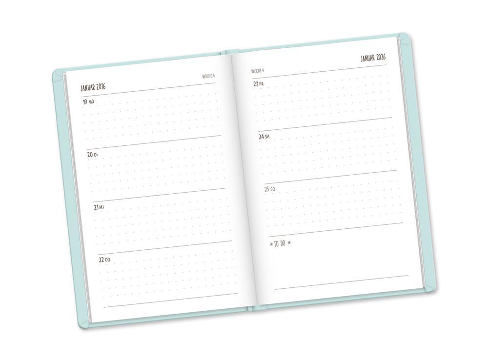 Weitere Ansicht: Terminplaner Lederlook 2026 Mint