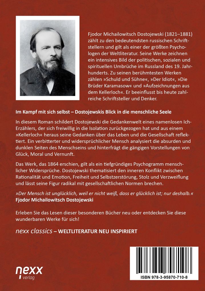 Weitere Ansicht: Aufzeichnungen aus dem Kellerloch | Fjodor Michailowitsch Dostojewski, Fjodor M. Dostojewskij