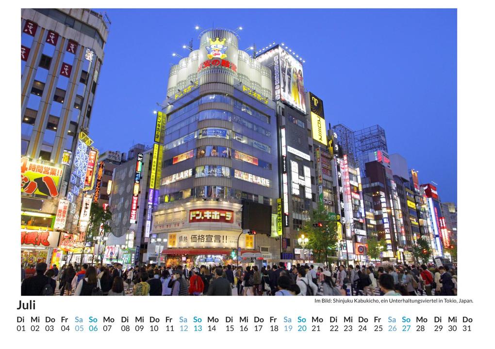 Weitere Ansicht: Tokio - (Wandkalender 2025, Kalender DIN A4 quer, Monatskalender im Querformat mit Kalendarium, das perfekte Geschenk) | Samuel Müller