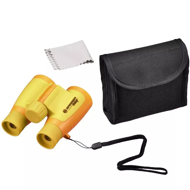 Weitere Ansicht: Bresser Junior 8880330 - Kinderfernglas 3x30, 3-fache Vergrößerung, 30mm Objektiv, mit Tasche, Tragriemen und Reinigungstuch, gelb, STEM