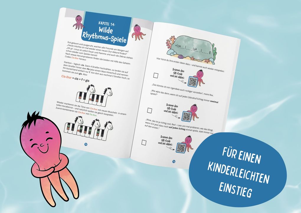 Weitere Ansicht: Musikspaß! Klavier lernen für Kinder mit den lustigen Kraken Linus & Rex | Elo Knorre, Elo von Knorre