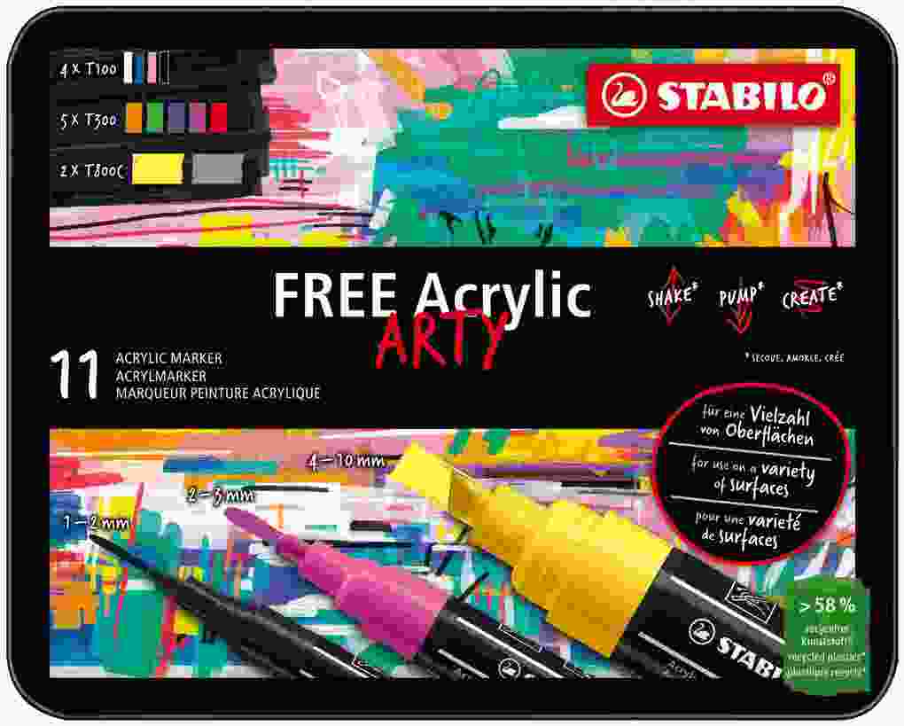 Weitere Ansicht: STABILO Acrylmarker FREE Acrylic, 11er Set, Starter Kit, Kit