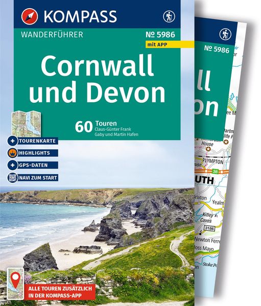 Produktbild: KOMPASS Wanderführer Cornwall und Devon, 60 Touren mit Extra-Tourenkarte | Claus-Günther Frank, Gaby und Martin Hafen, Gaby Hafen, Martin Hafen
