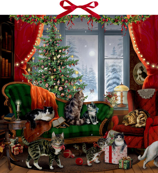 Produktbild: Wand-Adventskalender - Katzen am Fenster