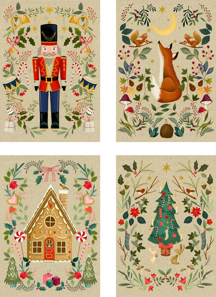 Produktbild: A5-Graspapier-Adventskalender - Weihnachtszauber