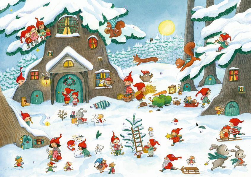 Produktbild: Sticker-Adventskalender - Im Wichtel-Wimmelwald