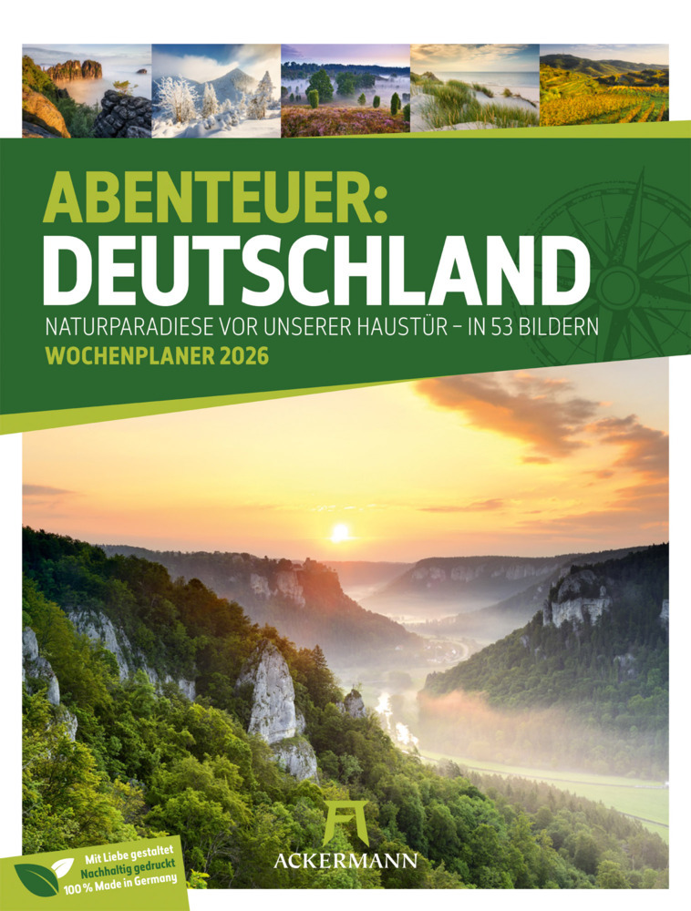 Produktbild: Abenteuer Deutschland Wochenplaner Kalender 2026 | Naturparadiese | Ackermann Kunstverlag GmbH