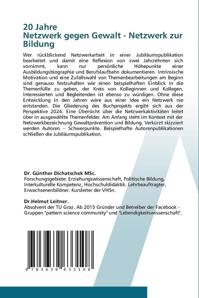 Weitere Ansicht: 20 Jahre Netzwerk gegen Gewalt - Netzwerk zur Bildung | Günther Dichatschek, Helmut Leitner