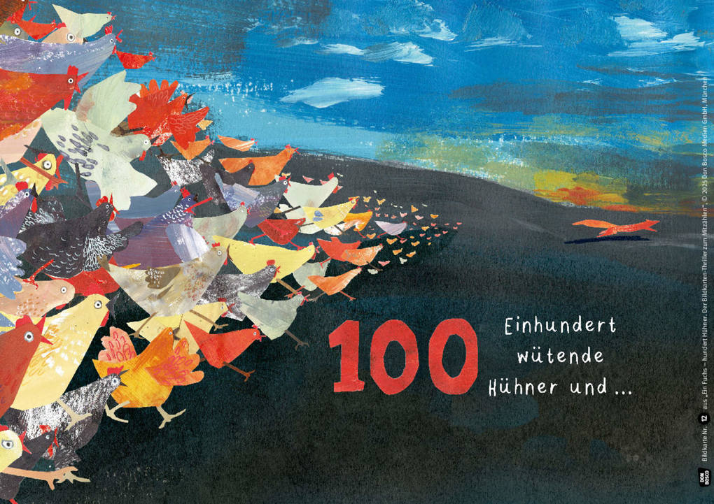 Weitere Ansicht: Ein Fuchs - hundert Hühner. Der Bildkarten-Thriller zum Mitzählen. Kamishibai Bildkartenset | Kate Read