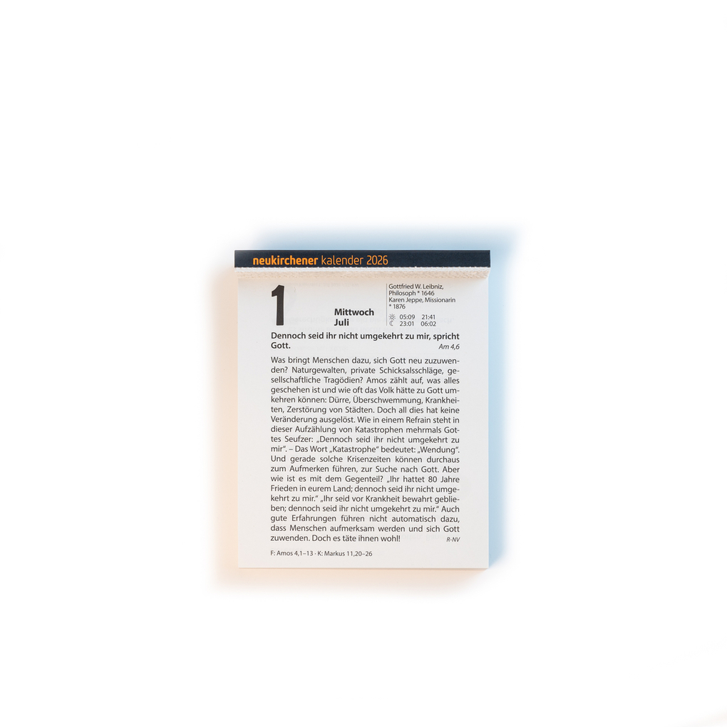 Weitere Ansicht: Neukirchener Kalender 2026 - Großer Abreißkalender in lesefreundlicher Schrift