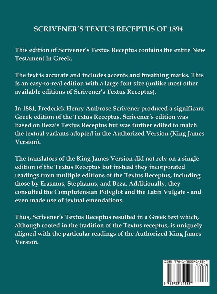 Weitere Ansicht: Scrivener's Textus Receptus of 1881 | Fredrick H. A. Scrivener, Beza