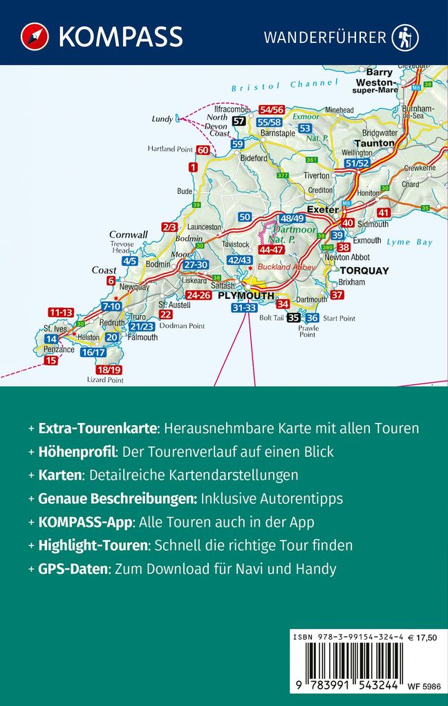 Weitere Ansicht: KOMPASS Wanderführer Cornwall und Devon, 60 Touren mit Extra-Tourenkarte | Claus-Günther Frank, Gaby und Martin Hafen, Gaby Hafen, Martin Hafen