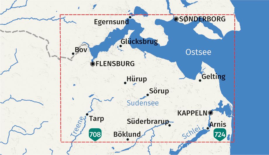 Weitere Ansicht: KOMPASS Wanderkarte 707 Flensburg / Flensborg - Kappeln, Mitte des Nordens 1:50.000