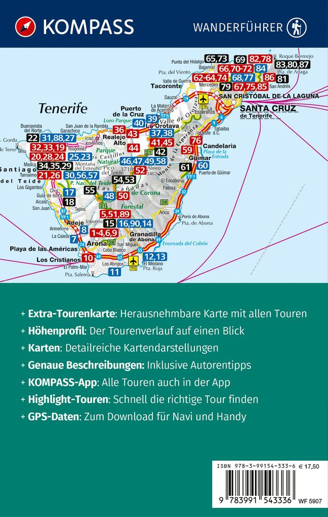Weitere Ansicht: KOMPASS Wanderführer Teneriffa, 90 Touren mit Extra-Tourenkarte | Oliver Lair