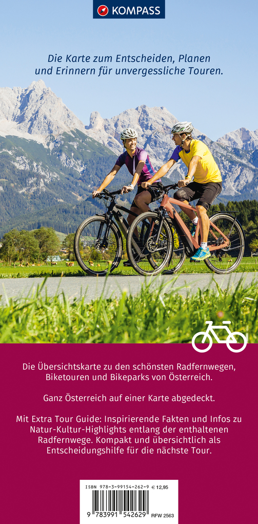 Weitere Ansicht: KOMPASS Radfernwegekarte Radfernwege & Biketouren Österreich - Übersichtskarte 1:300.000