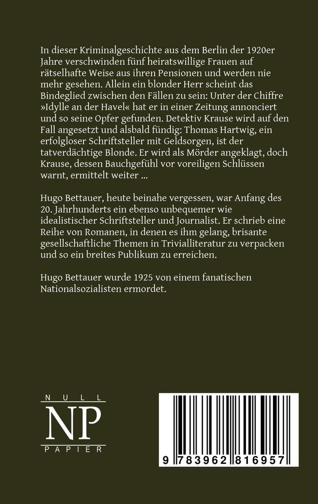 Weitere Ansicht: Der Frauenmörder | Hugo Bettauer