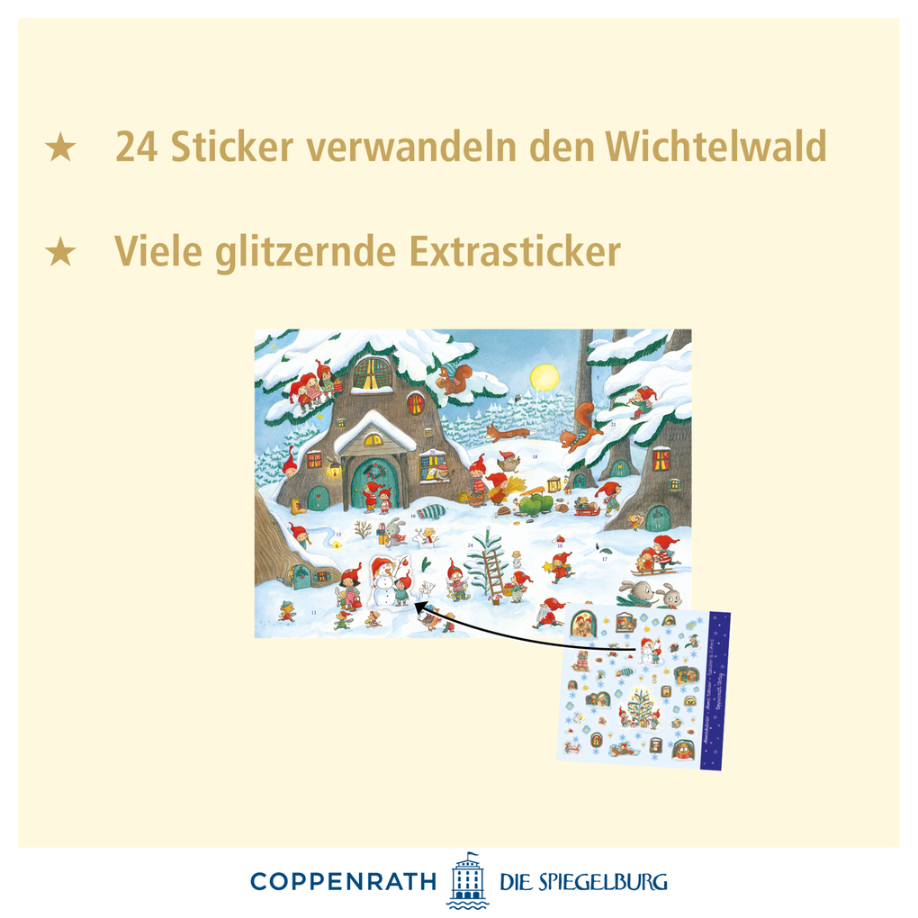 Weitere Ansicht: Sticker-Adventskalender - Im Wichtel-Wimmelwald