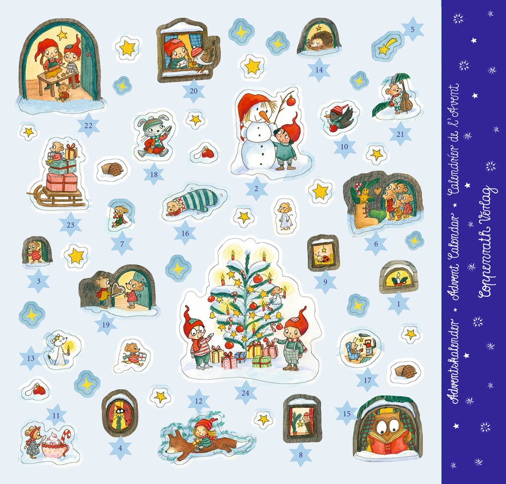 Weitere Ansicht: Sticker-Adventskalender - Im Wichtel-Wimmelwald