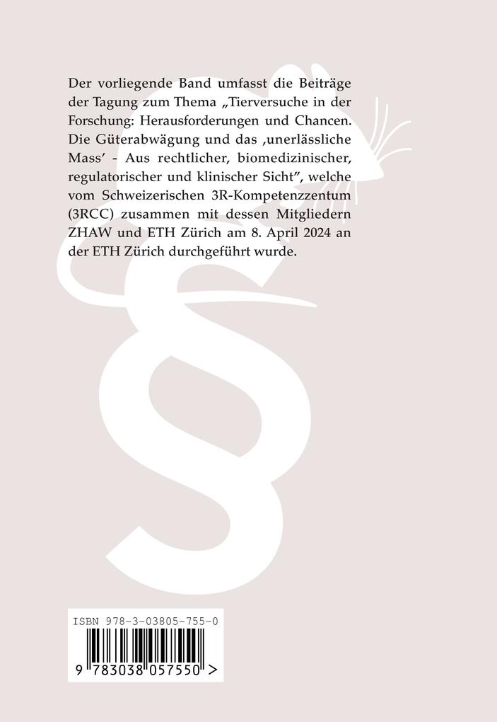 Weitere Ansicht: Tierversuche in der Forschung: Herausforderungen und Chancen | Christian Baumann, Eva Rached, Martin E. Schwab, Goran Seferovic, Janos Vörös